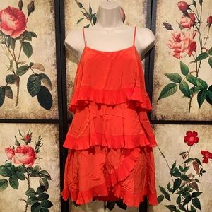 BCBG Max Azria red ruffle tiered tank dress!💃